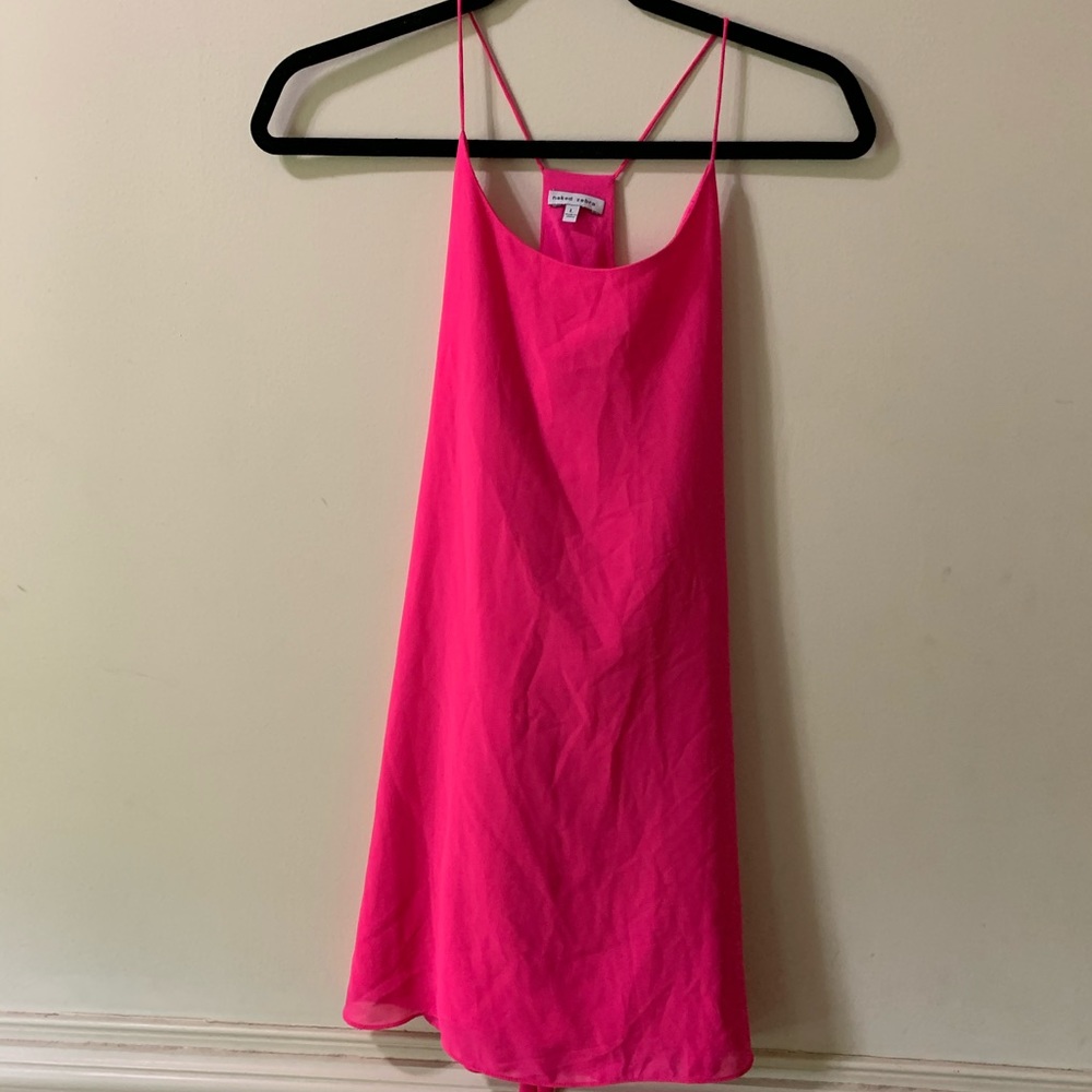 Women’s bright pink shift dress, size L